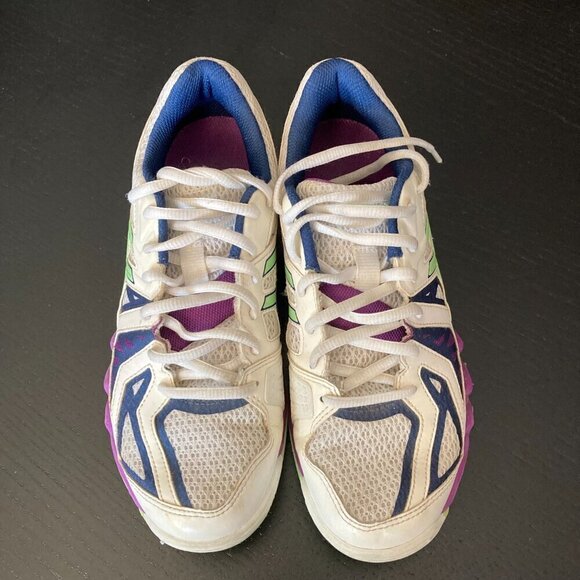 Asics Gel-Blade 5 Women's Court Shoes, White/Pistachio/Grape/Size 6.5 - Picture 4 of 13